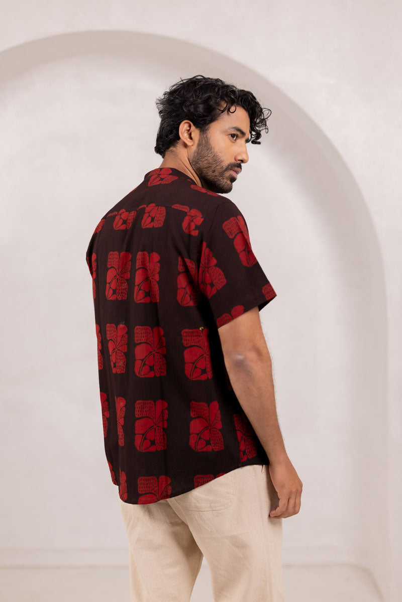Mandarin Collar Half Sleeve Shirt - 04