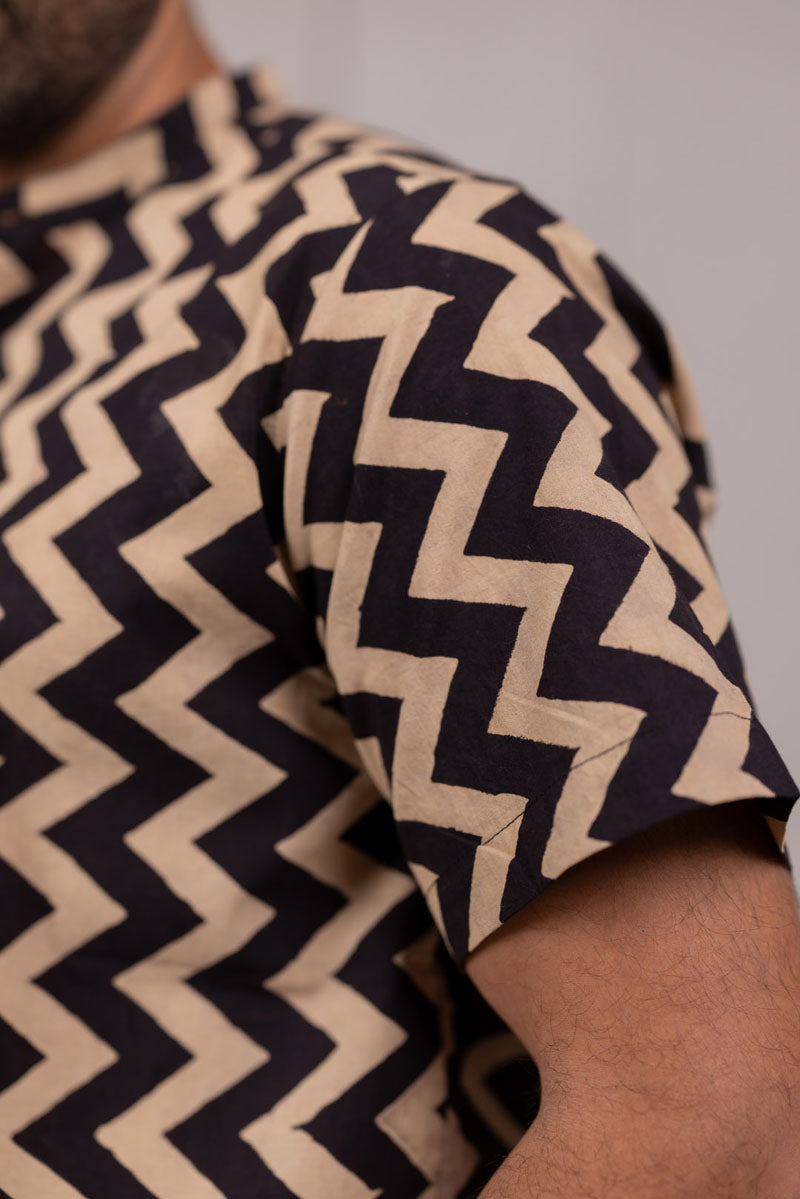Mandarin Collar Half Sleeve Shirt - 02