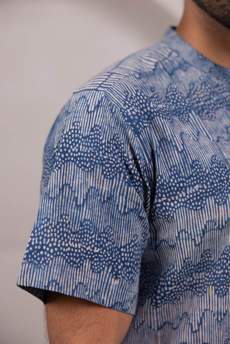 Mandarin Collar Half Sleeve Shirt - 05