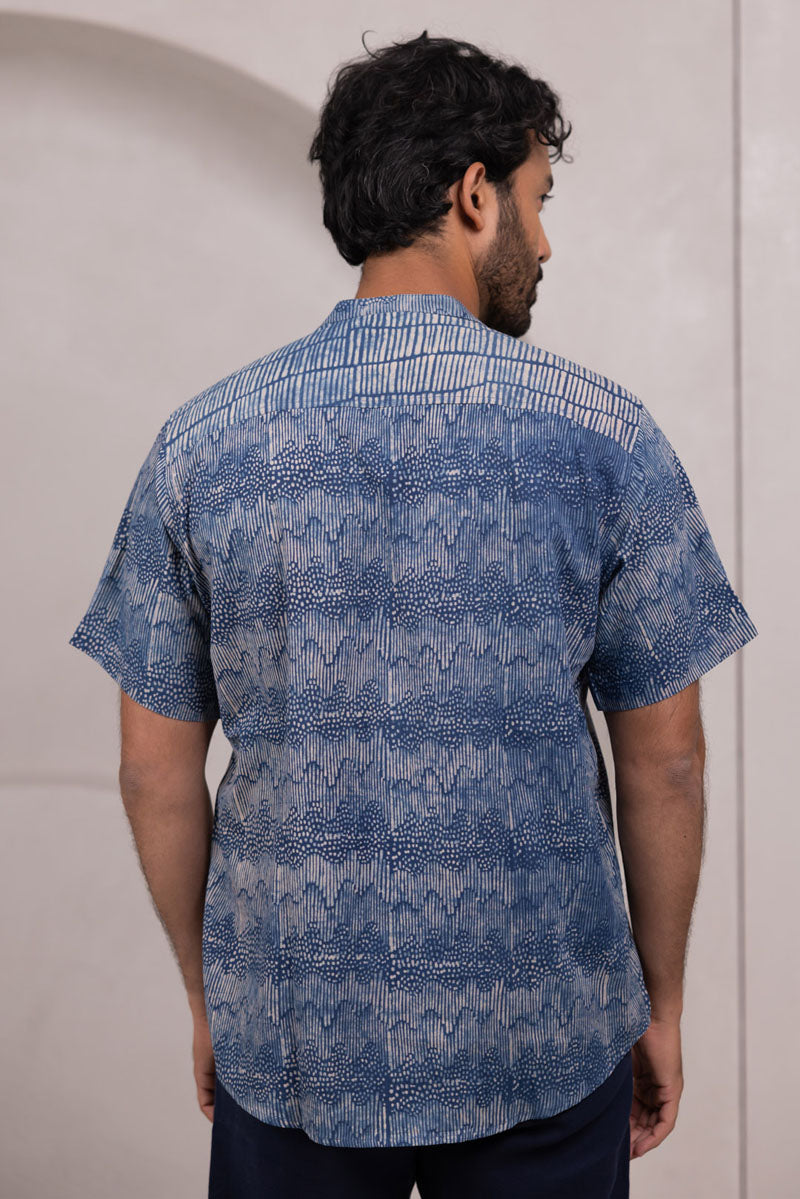 Mandarin Collar Half Sleeve Shirt - 05