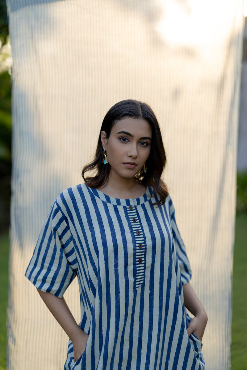 Omi Kurta Set of 2 - Indigo Breeze