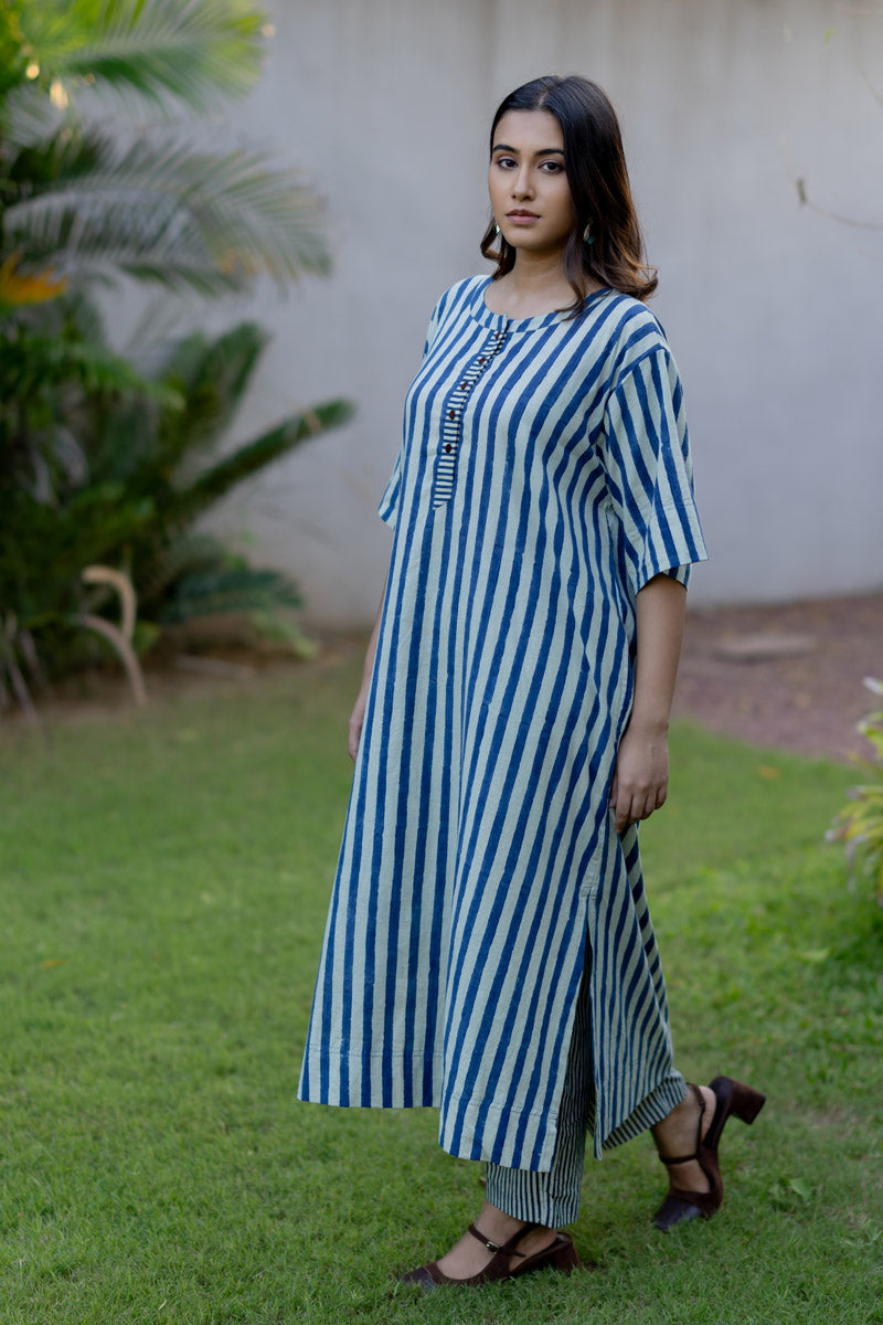 Omi Kurta Set of 2 - Indigo Breeze