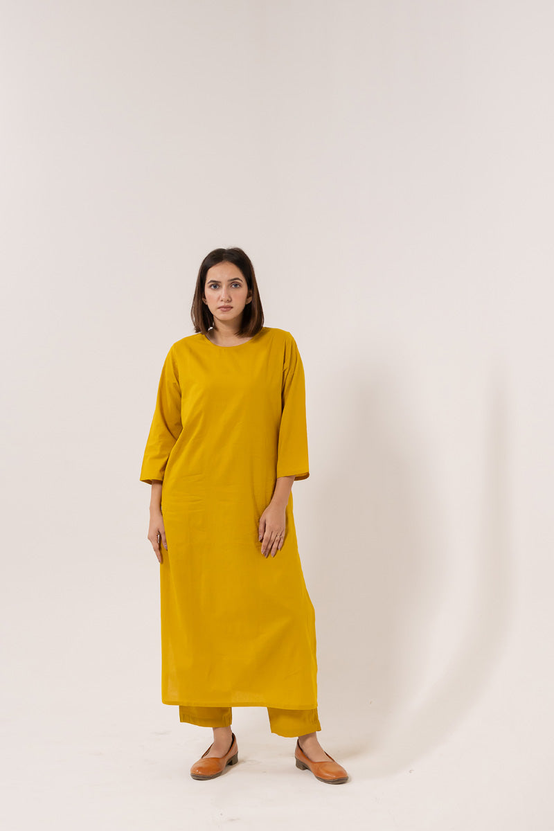 Set of 2 - Mustard Kurta & Pants