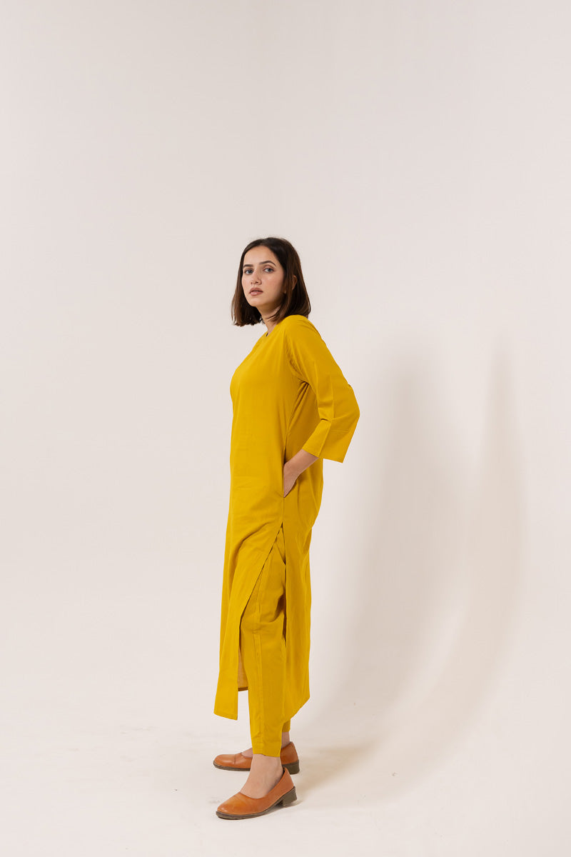 Set of 2 - Mustard Kurta & Pants