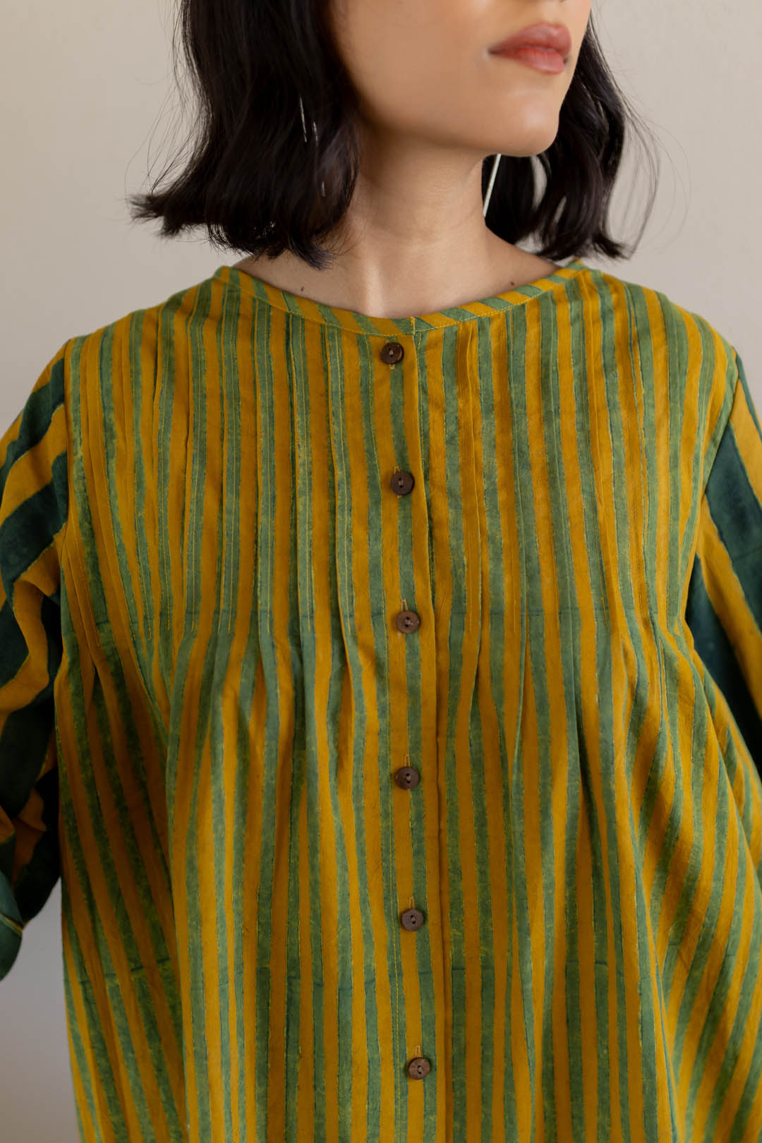 Navi Pintuck Tunic Set of 2 - Moss leaf