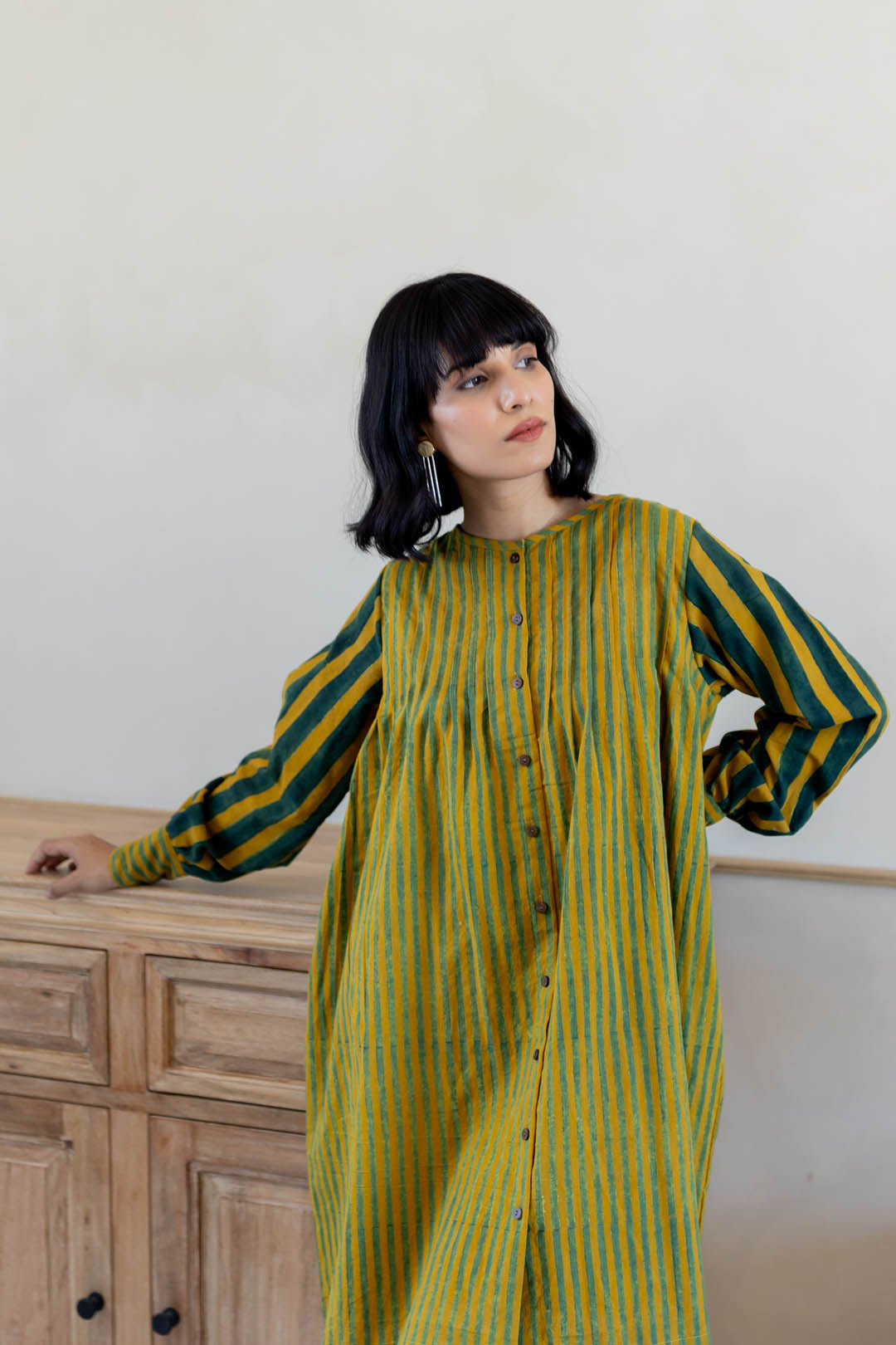 Navi Pintuck Tunic Set of 2 - Moss leaf