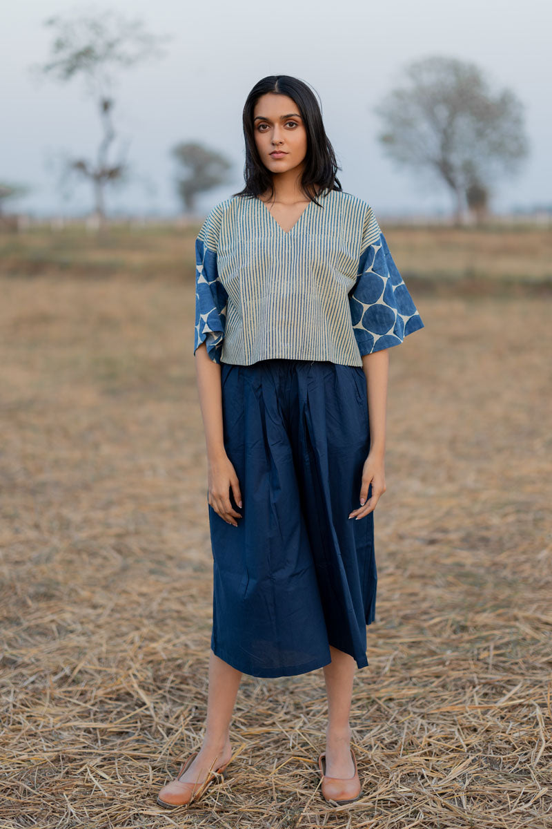 Basic Top - Indigo Stripes & Polka