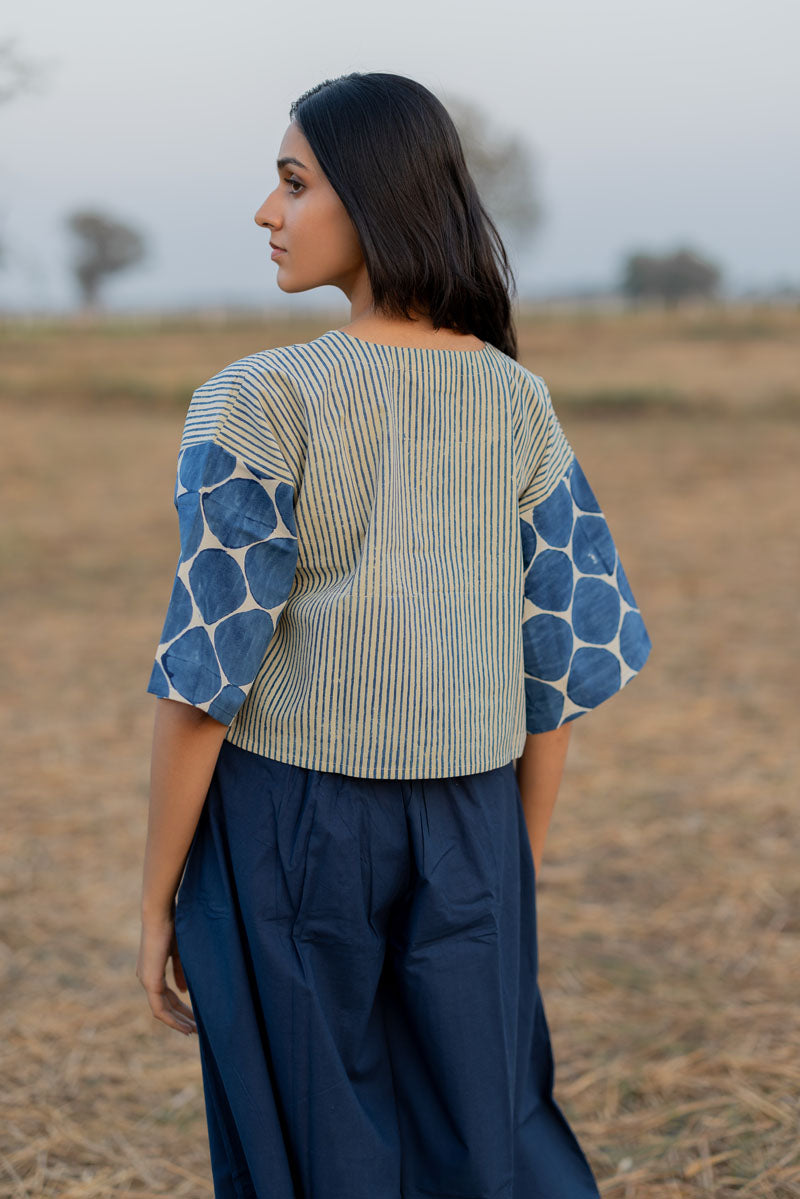 Basic Top - Indigo Stripes & Polka