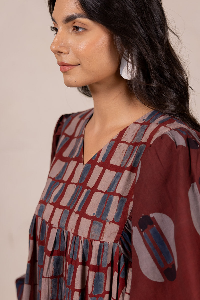 Twirl time Dress - Laha Burgundy