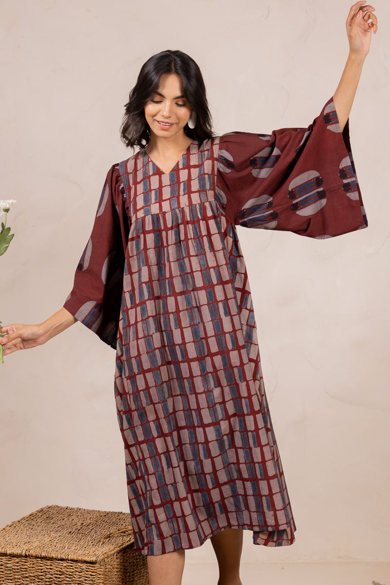 Twirl time Dress - Laha Burgundy