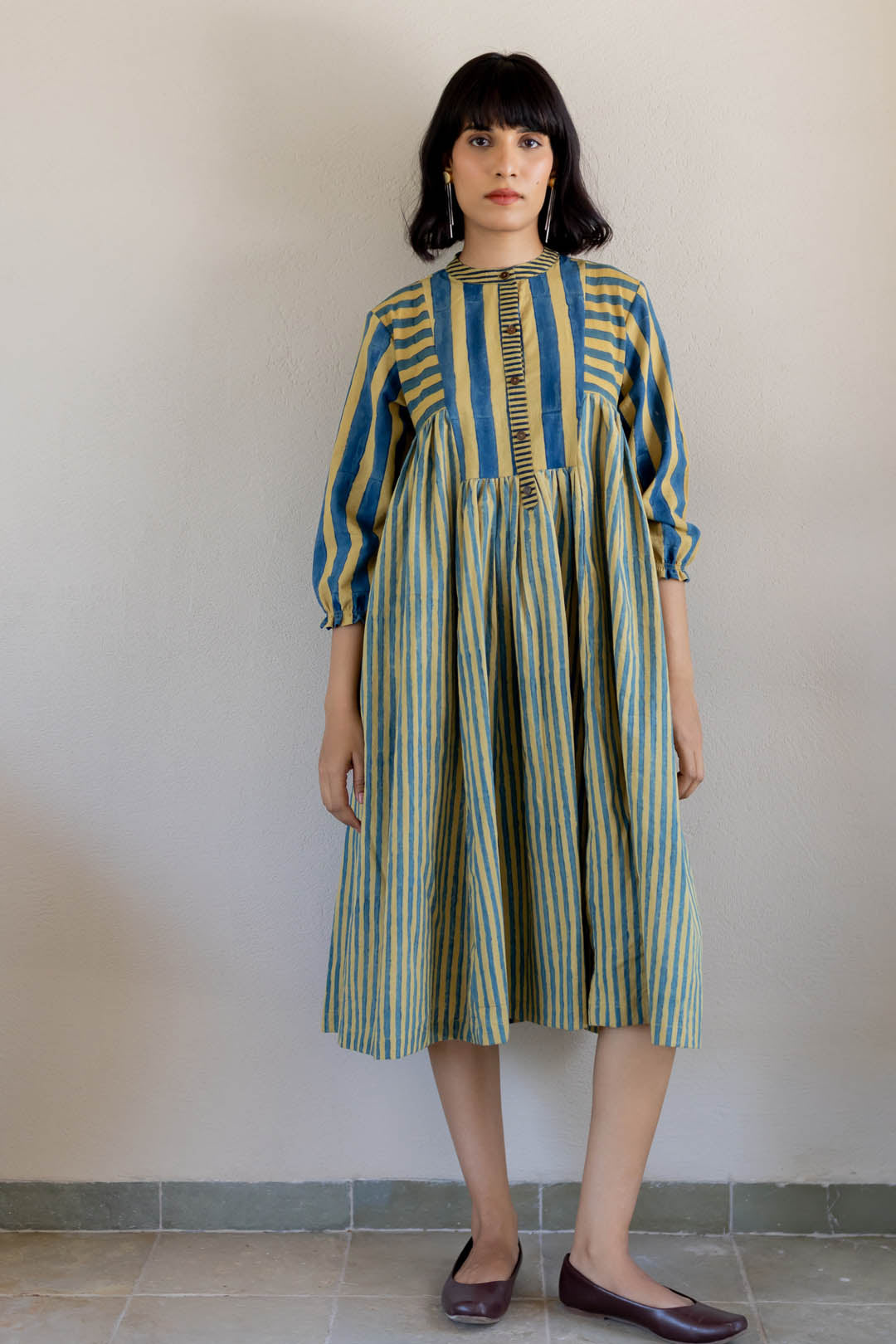 Pleated Dress - Mustard moon