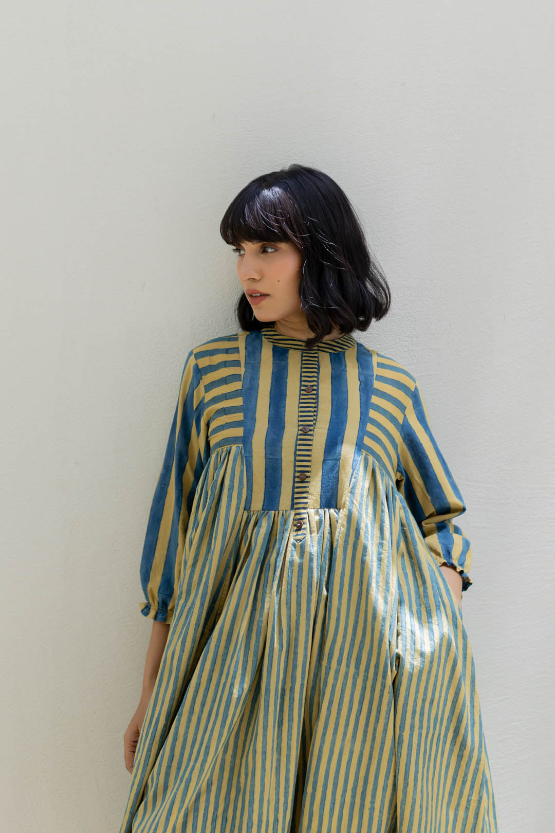 Pleated Dress - Mustard moon