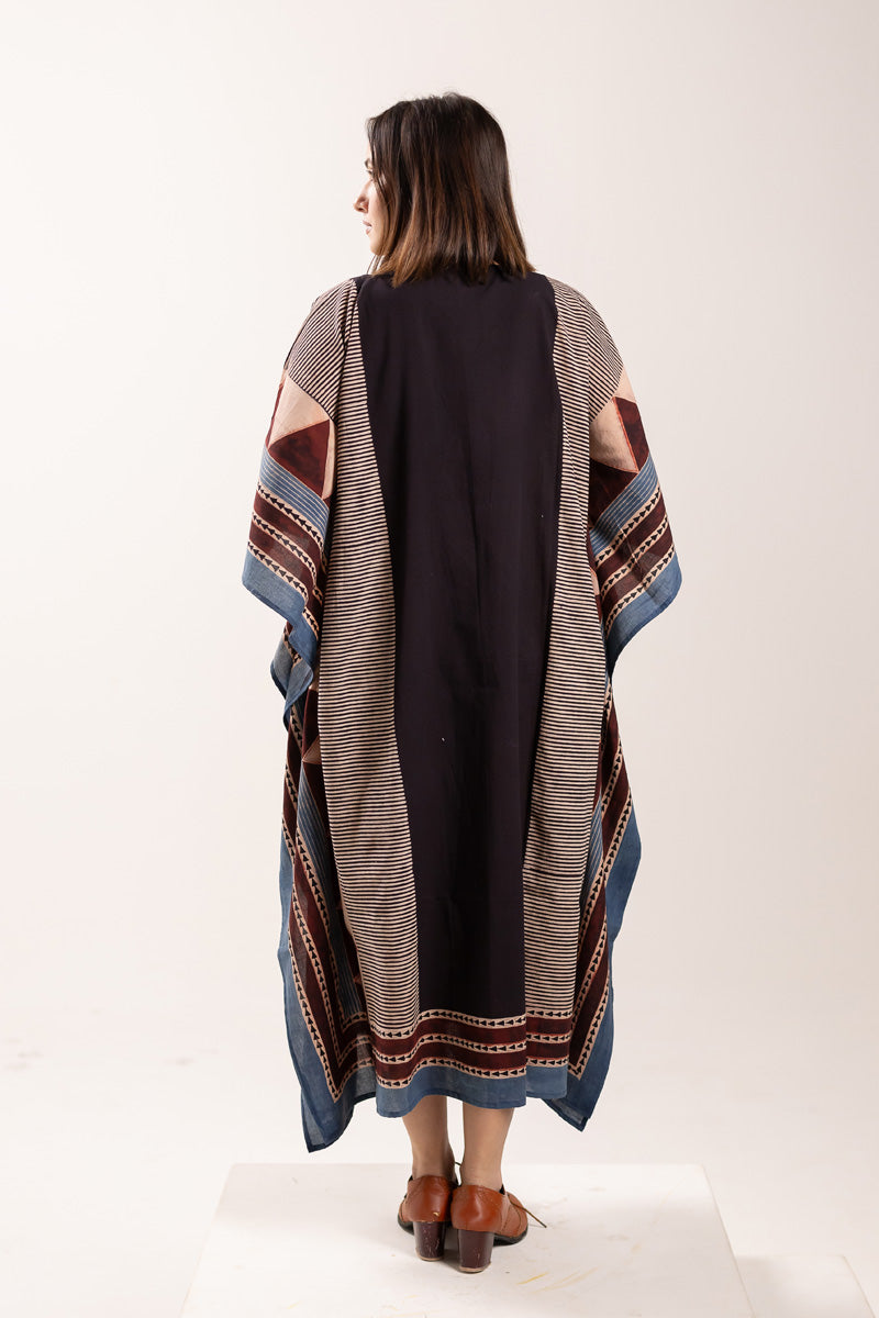 Freesize Kaftan - Black Pyramid Panel