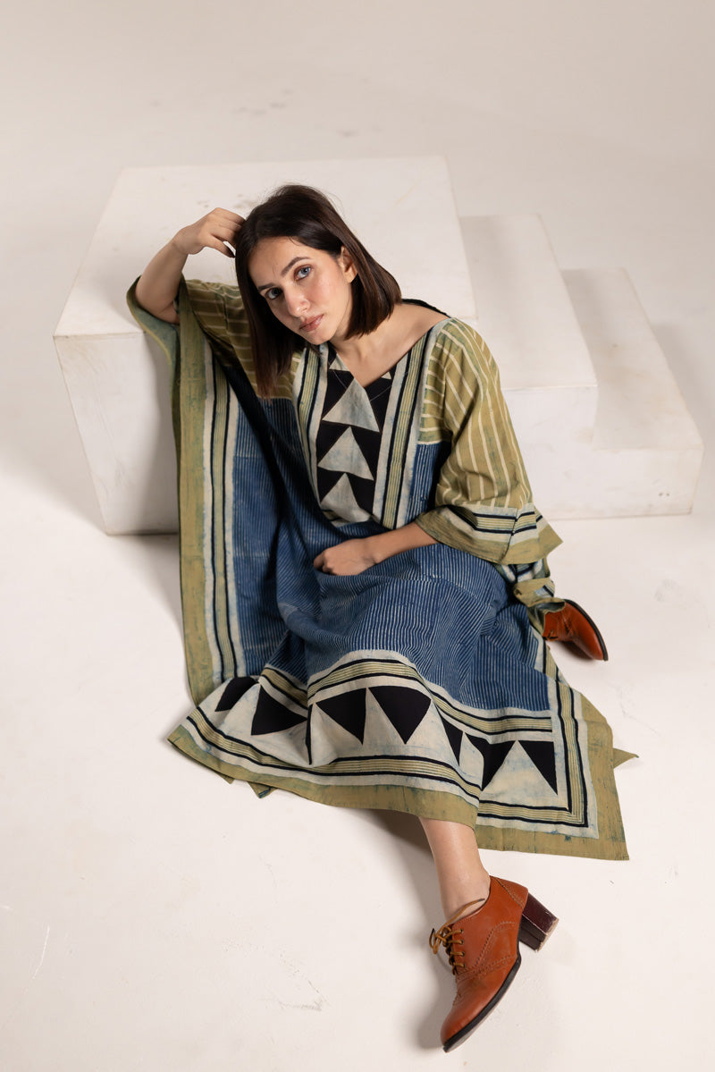 Freesize Kaftan - Yoke & Stripes