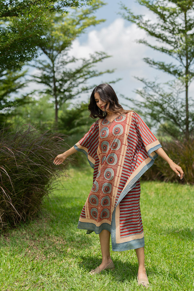 Freesize Kaftan - Raga Red