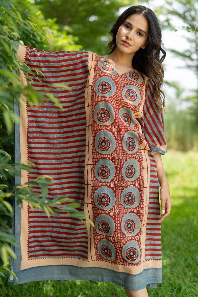 Freesize Kaftan - Raga Red