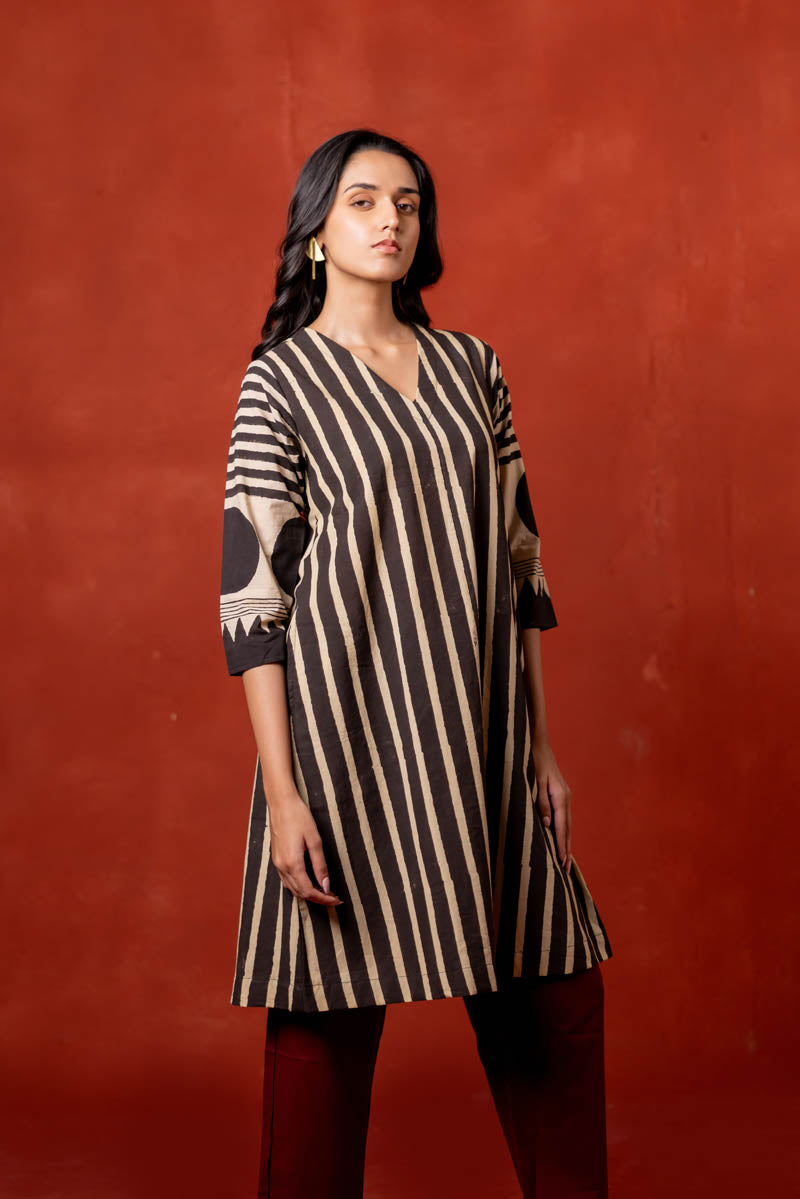 V Neck A Line Kurta - Aheli