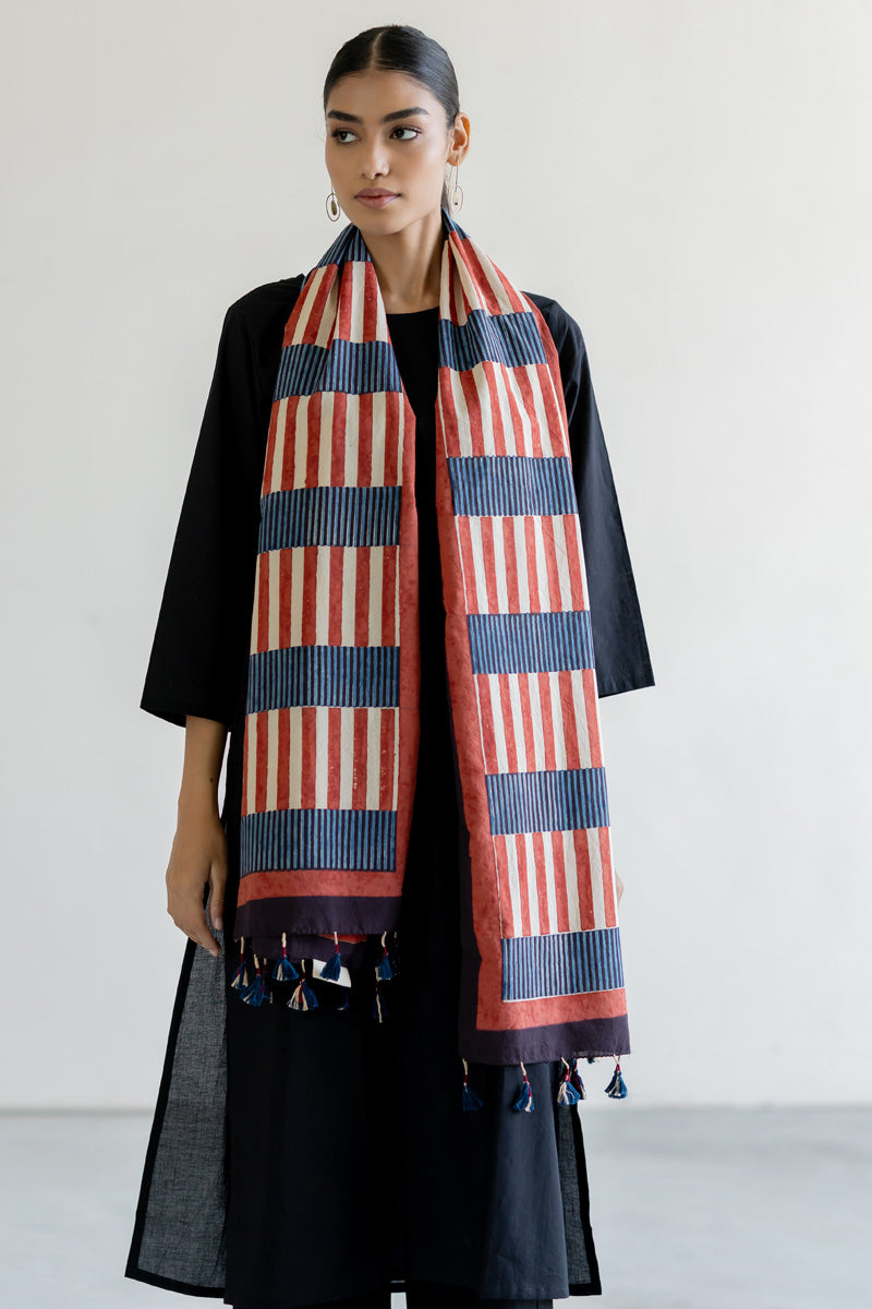 Cotton Stole - Trace Stripes