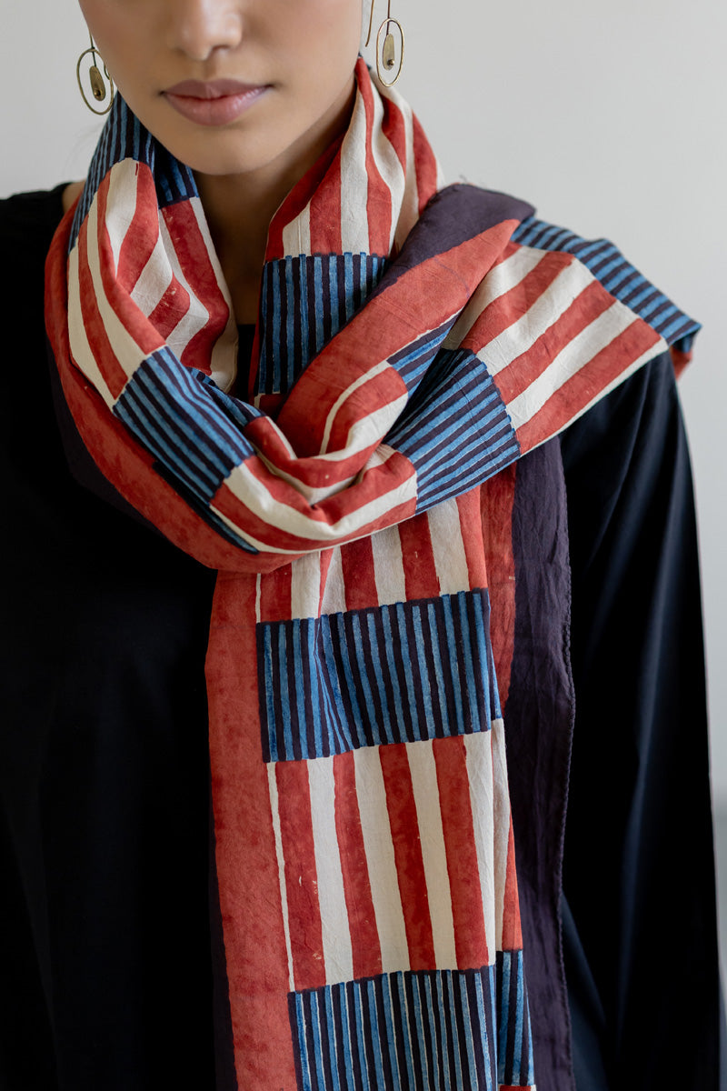 Cotton Stole - Trace Stripes