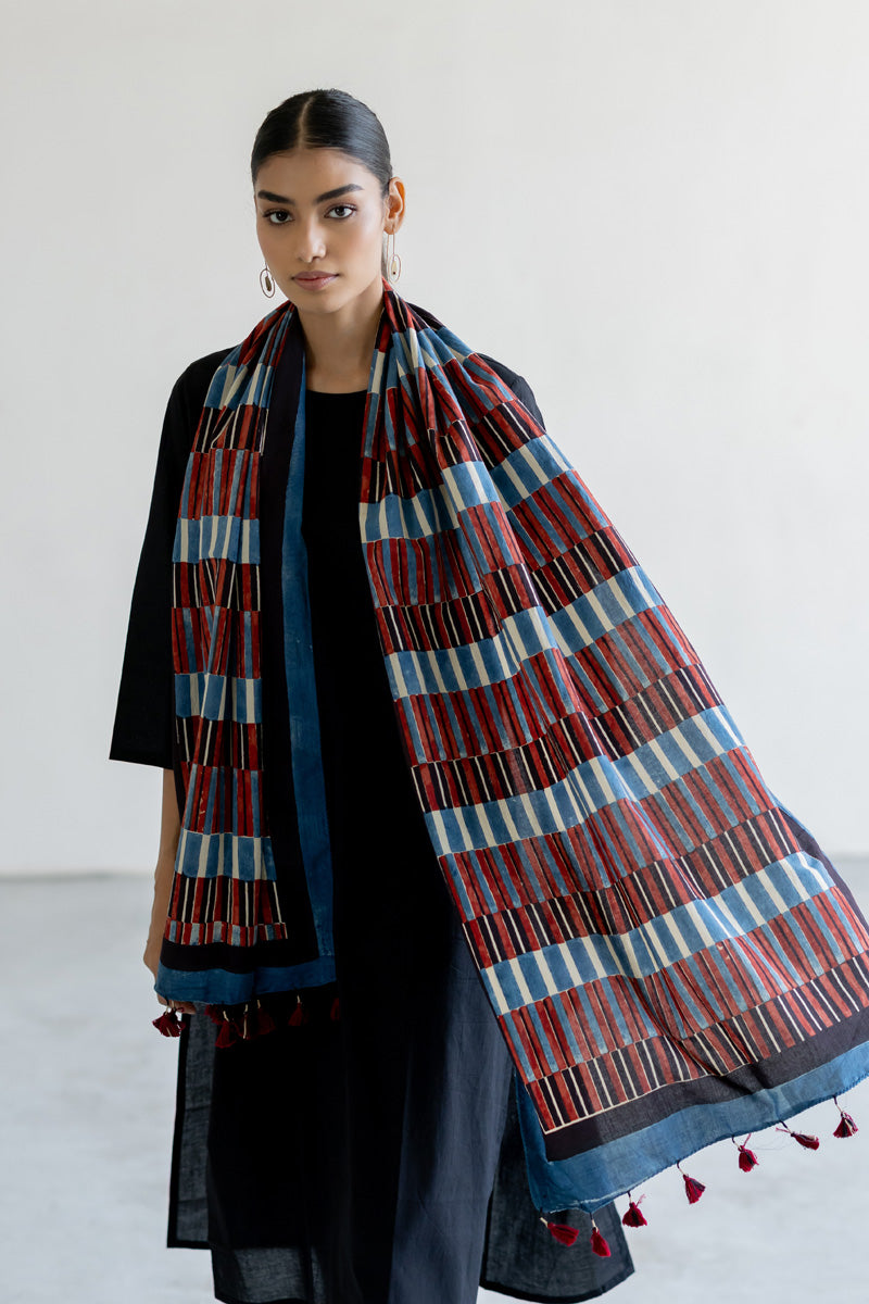 Cotton Stole - Echo Stripes