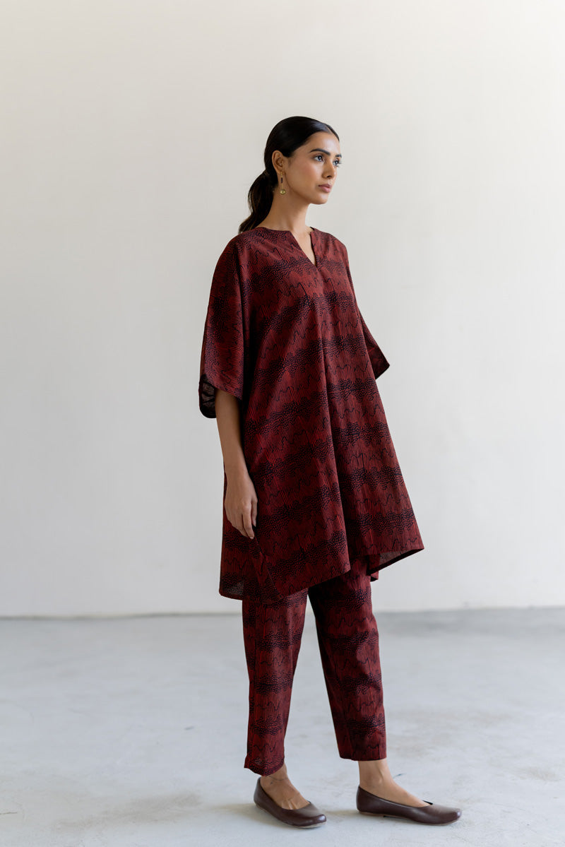 Set of 2 - Kaftan Top, Scarf & Pant - Nira 04