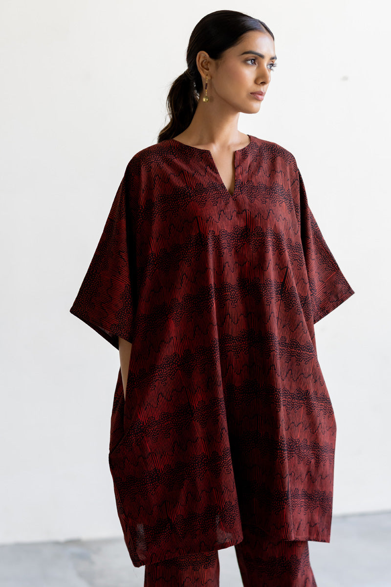 Set of 2 - Kaftan Top, Scarf & Pant - Nira 04