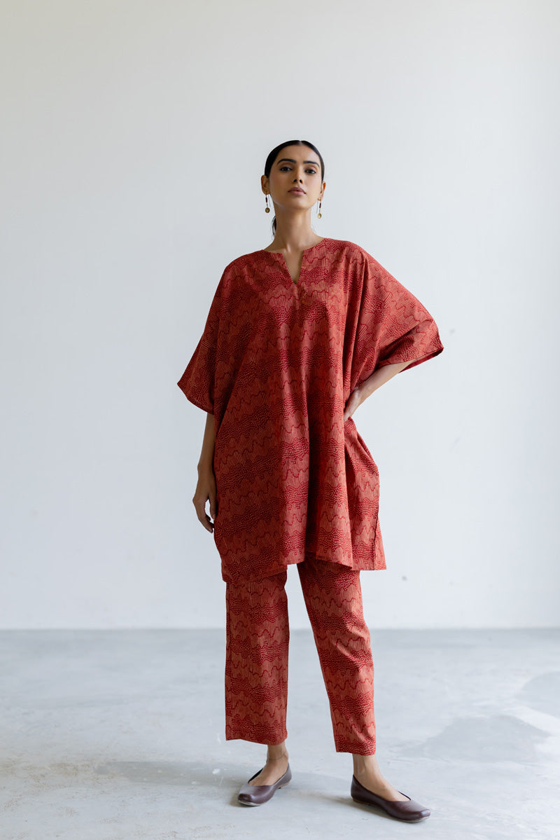 Set of 3 - Kaftan Top, Scarf & Pant - Nira 03