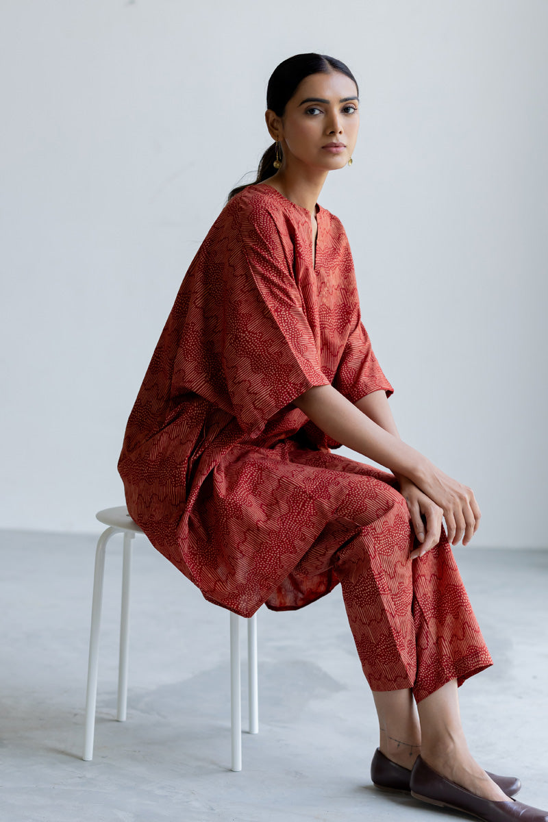 Set of 3 - Kaftan Top, Scarf & Pant - Nira 03