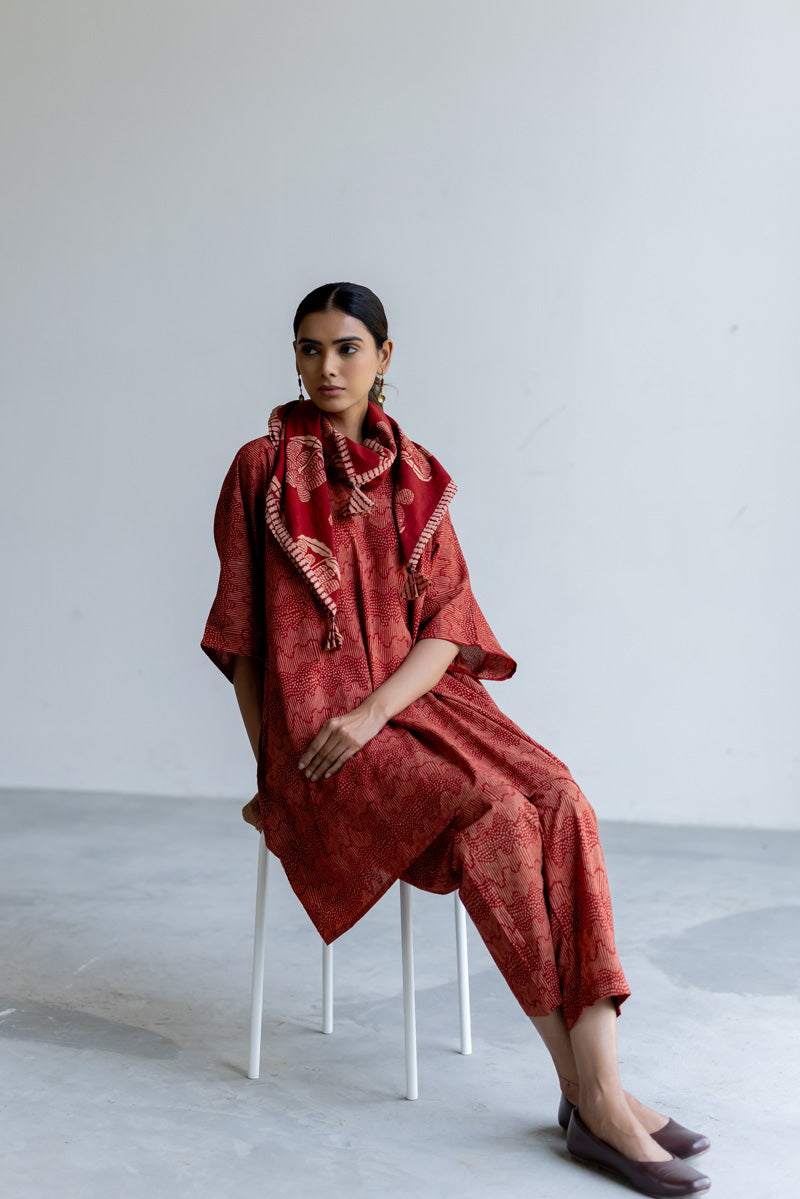 Set of 3 - Kaftan Top, Scarf & Pant - Nira 03