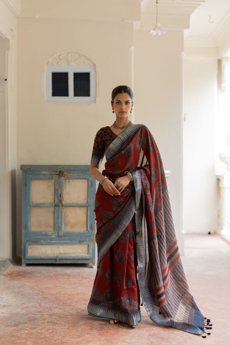 Chanderi Silk Saree - Gulnaar