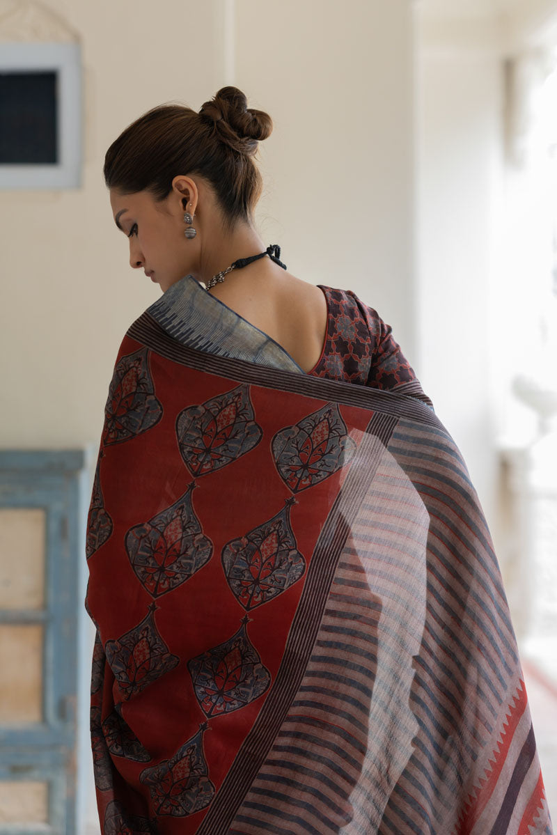 Chanderi Silk Saree - Gulnaar
