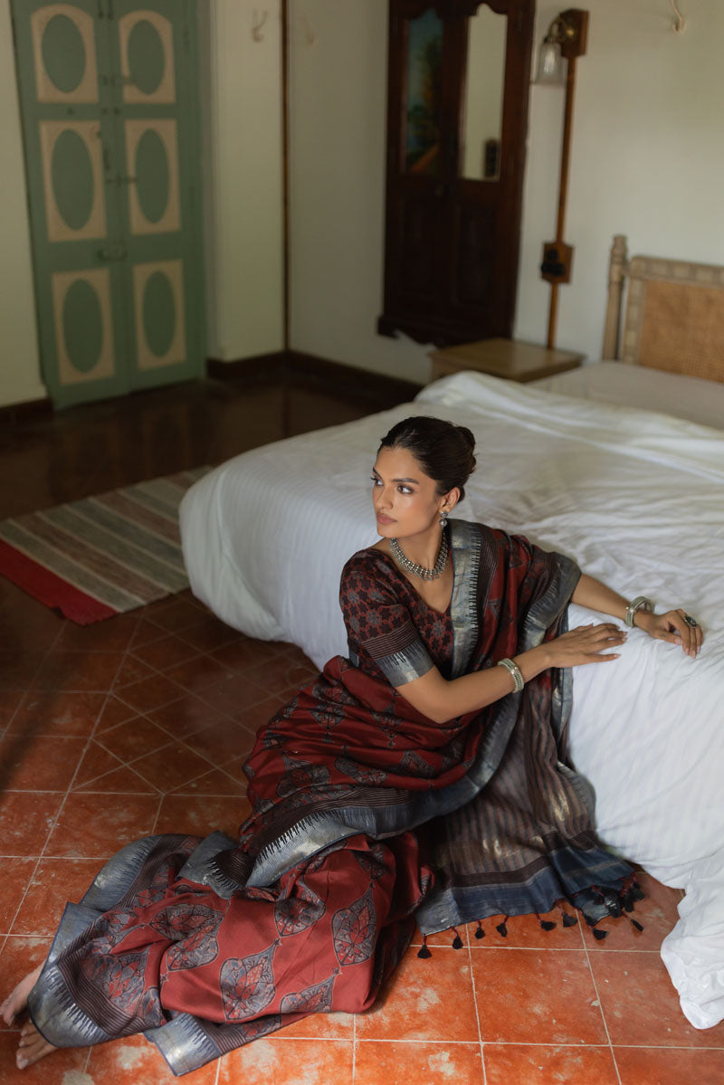 Chanderi Silk Saree - Gulnaar