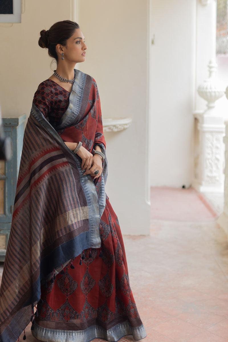 Chanderi Silk Saree - Gulnaar
