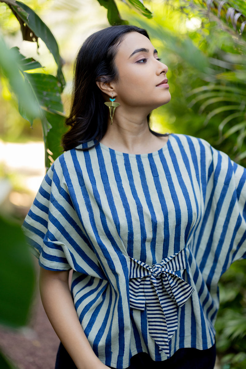 Bow-tie Top - Indigo Breeze