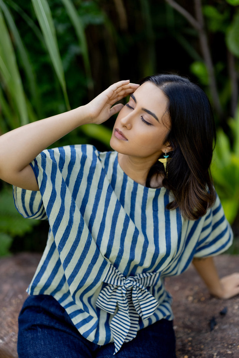 Bow-tie Top - Indigo Breeze