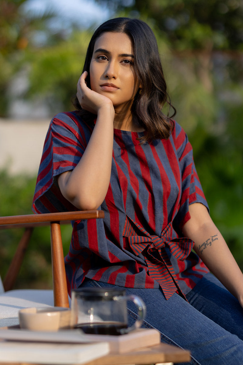 Bow-tie Top - Madder Bloom