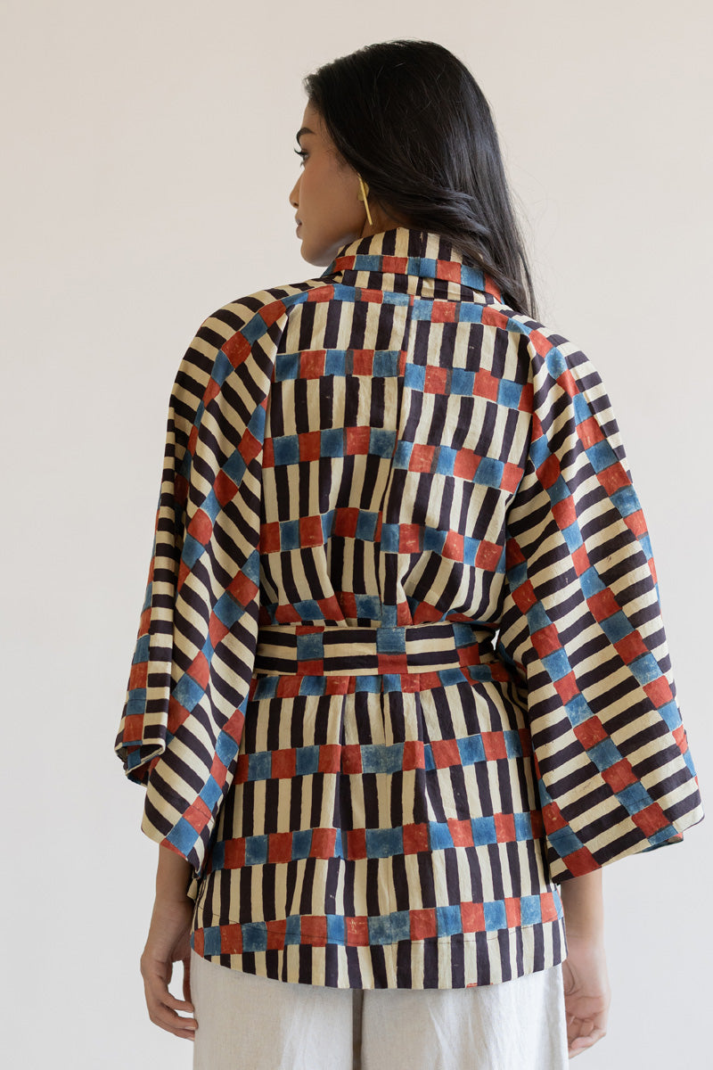 Kimono Overlay - Cut stripes