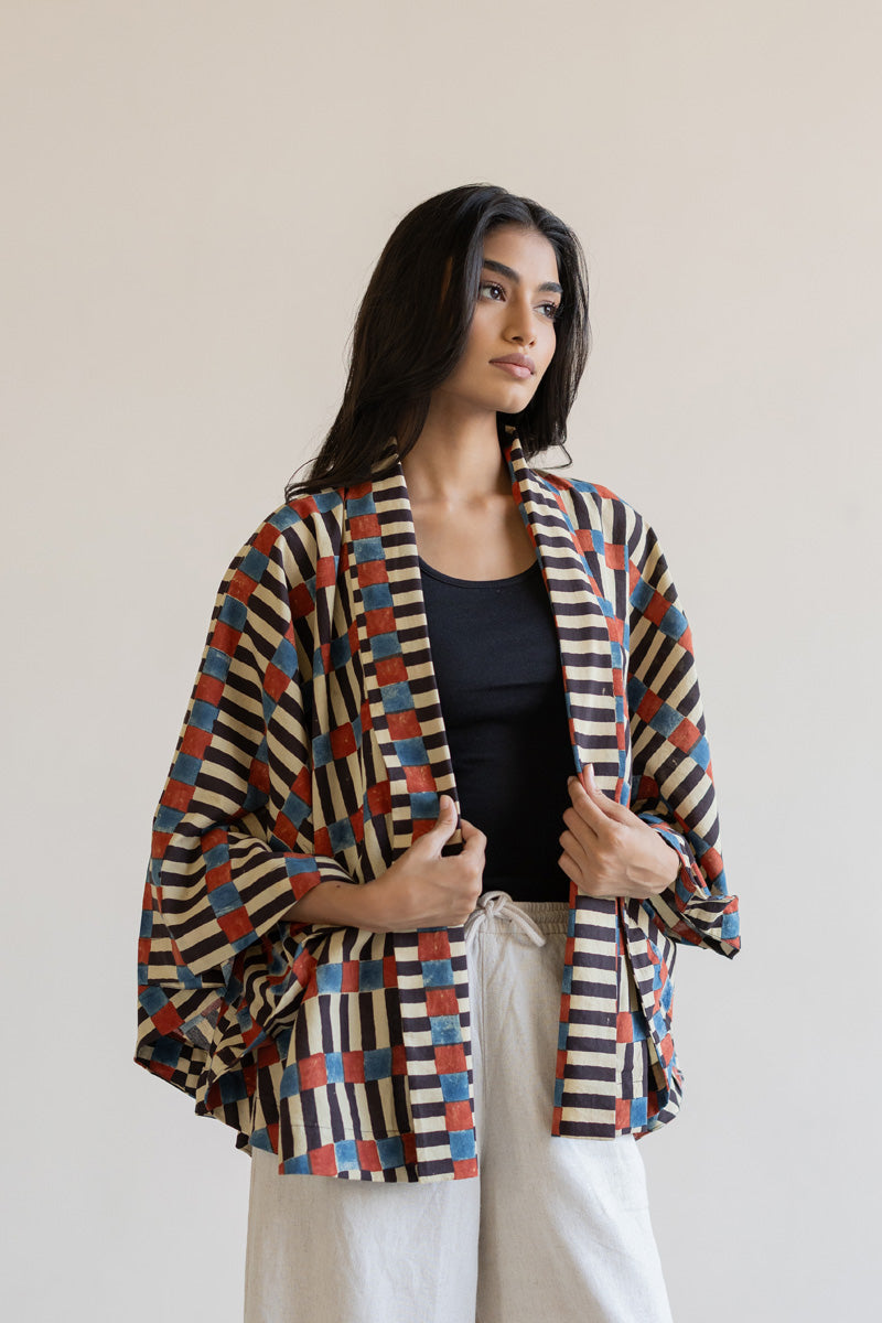 Kimono Overlay - Cut stripes