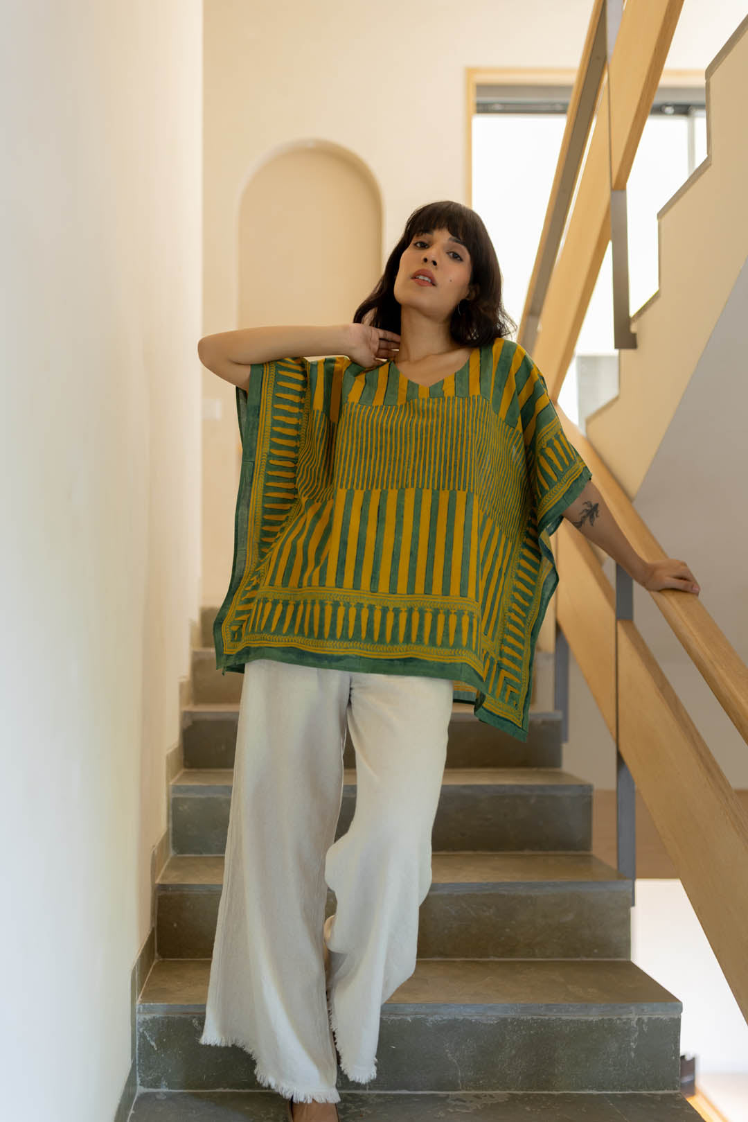 Kaftan Top - Moss leaf