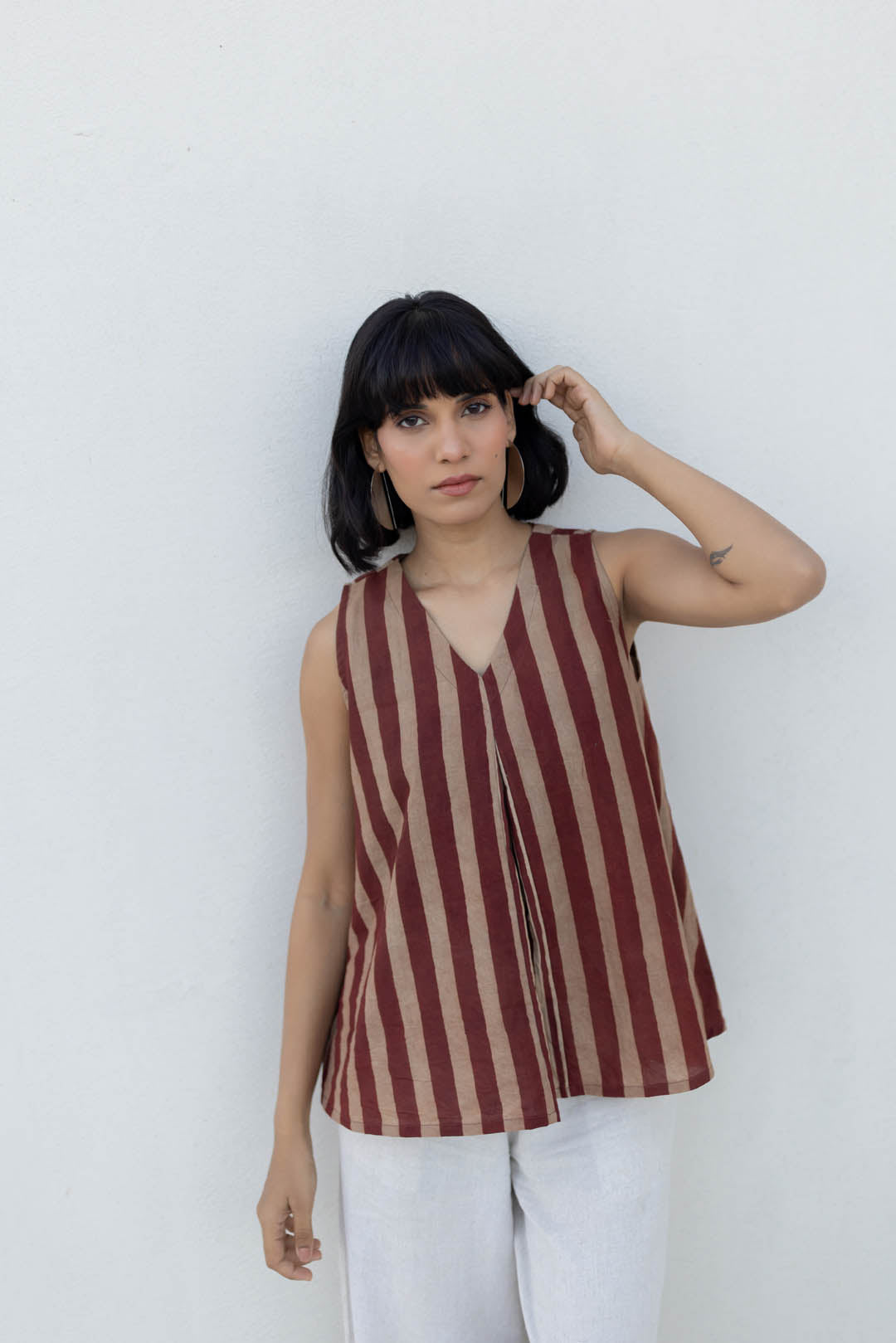 Tara Top - Maroon meadow