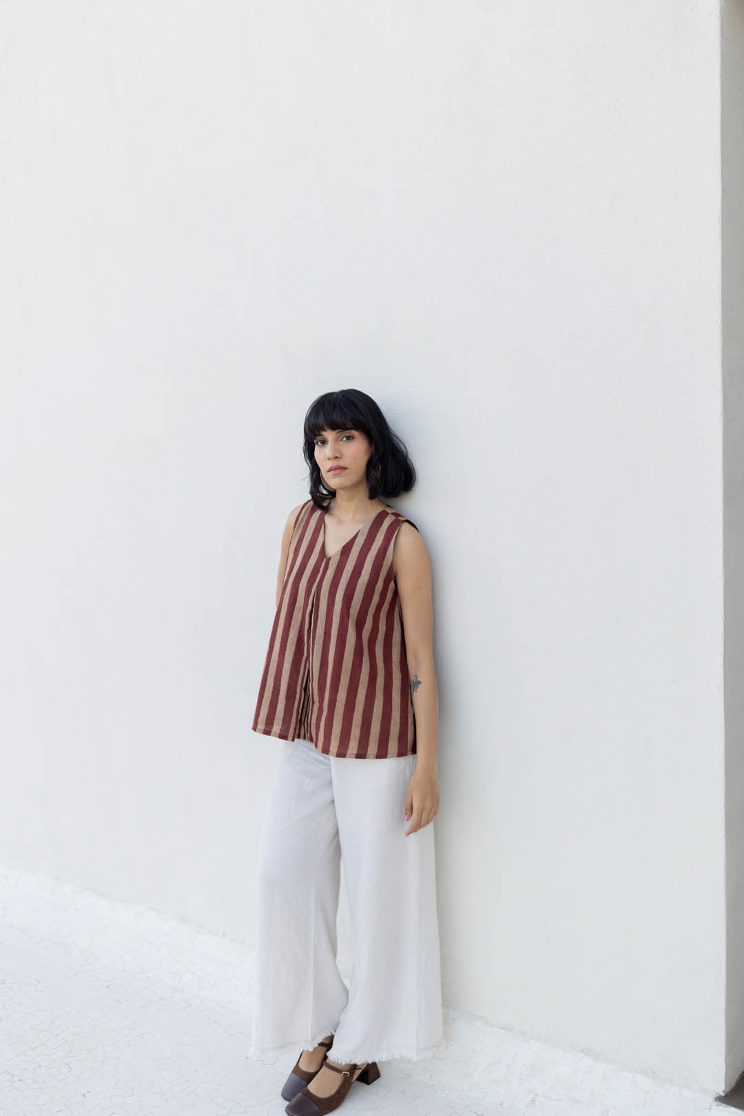 Tara Top - Maroon meadow
