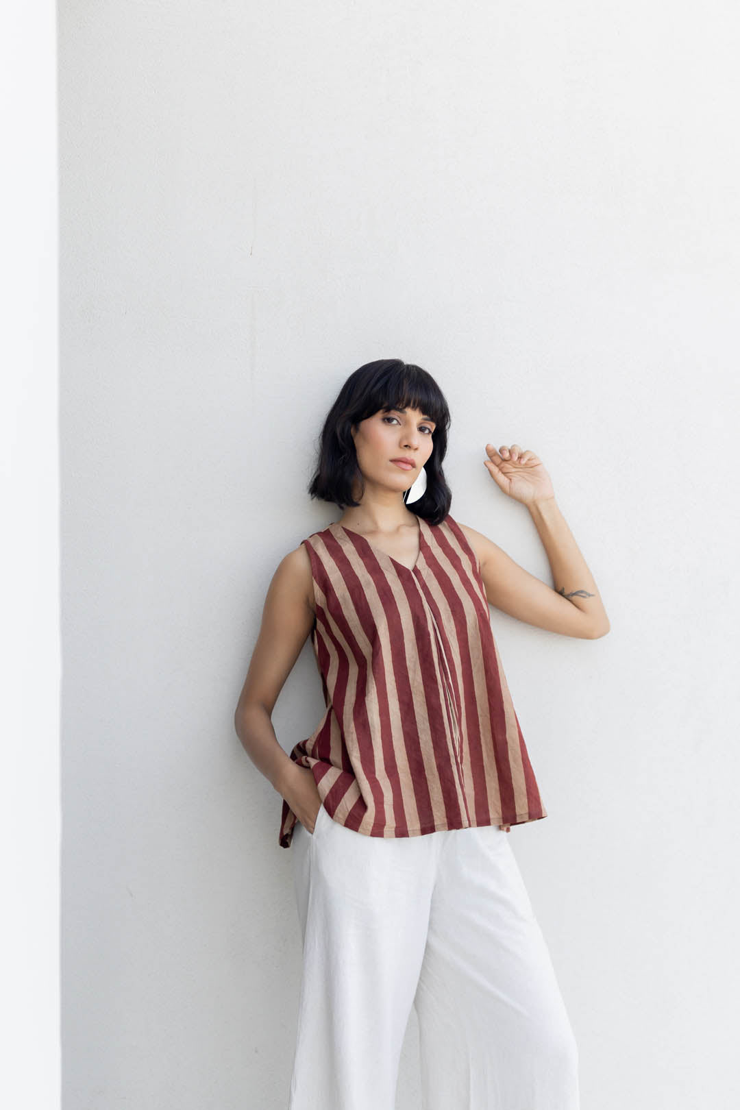 Tara Top - Maroon meadow