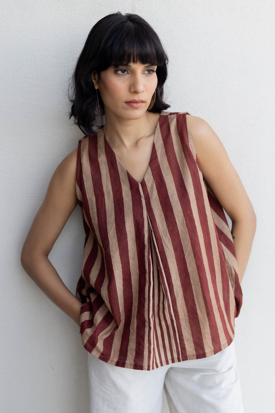 Tara Top - Maroon meadow