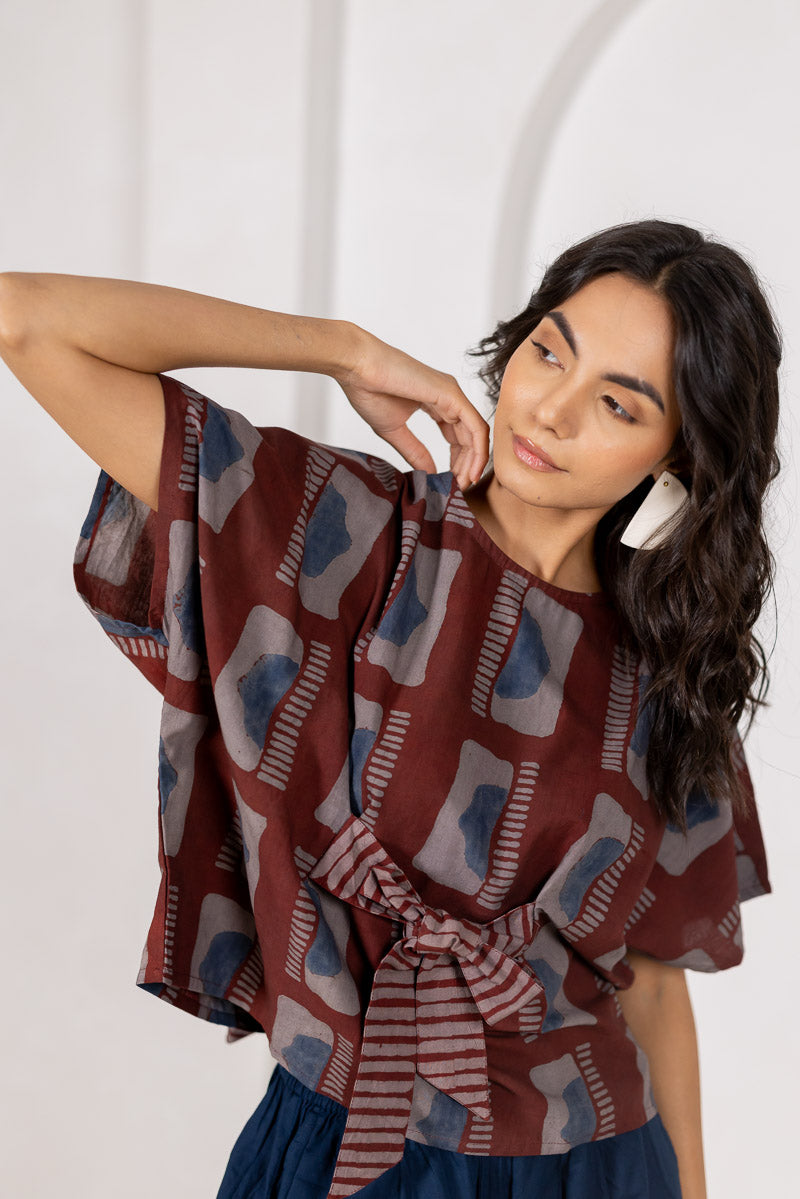 Bow-tie Top - Aab Burgundy