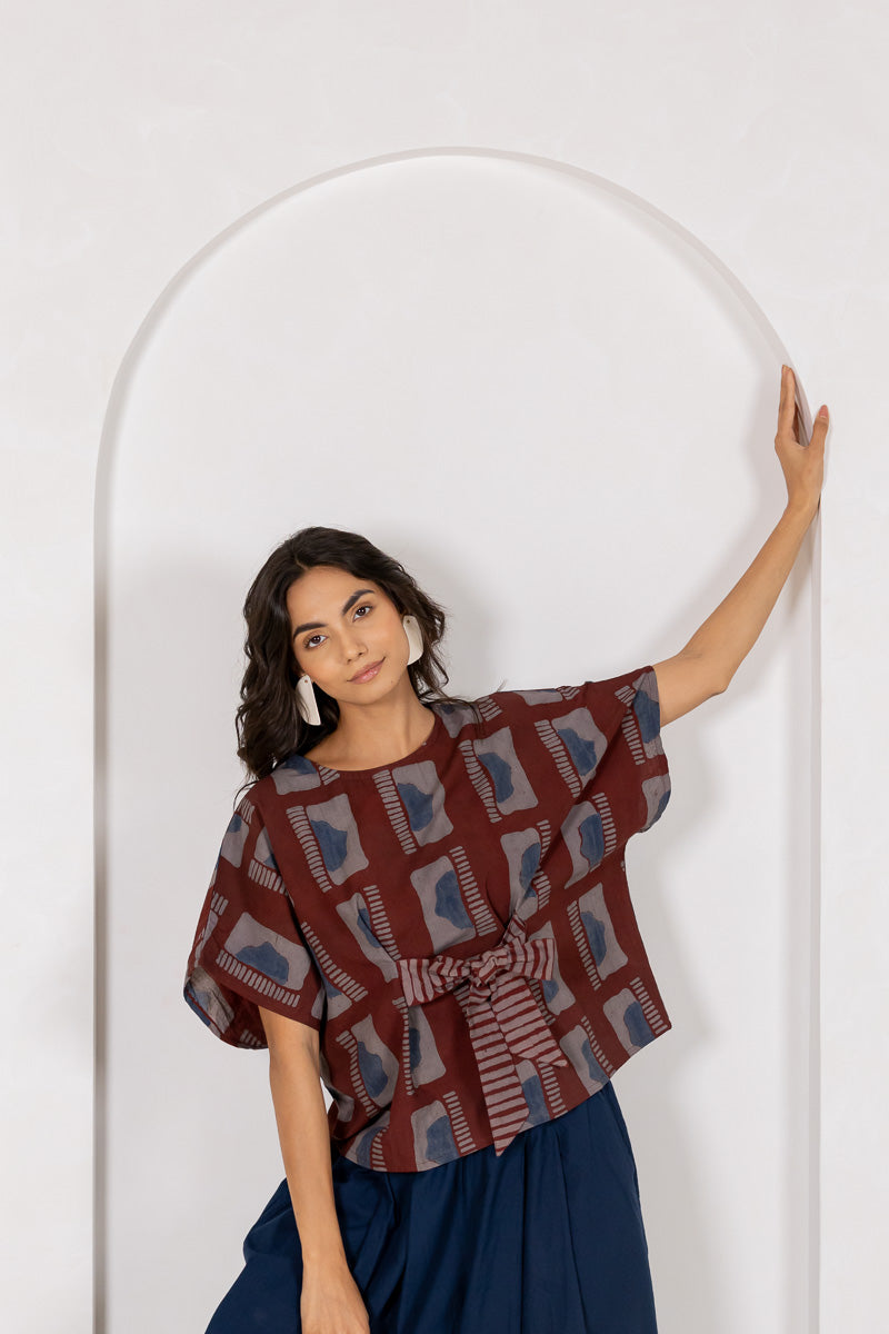 Bow-tie Top - Aab Burgundy