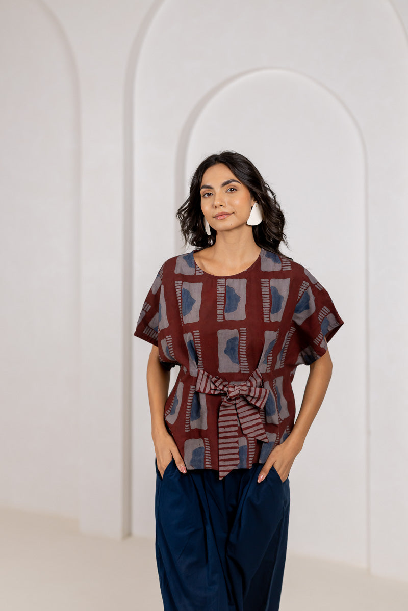 Bow-tie Top - Aab Burgundy