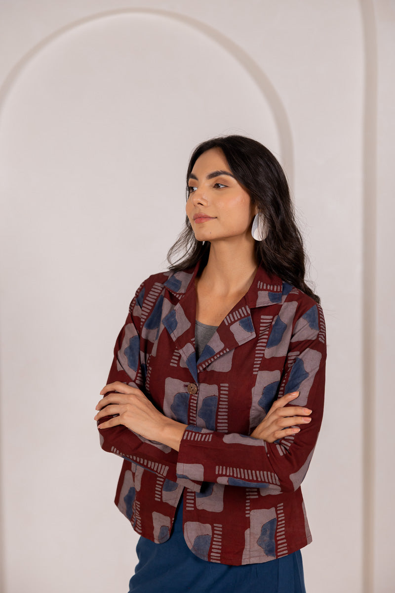 Button-up Jacket - Aab Burgundy