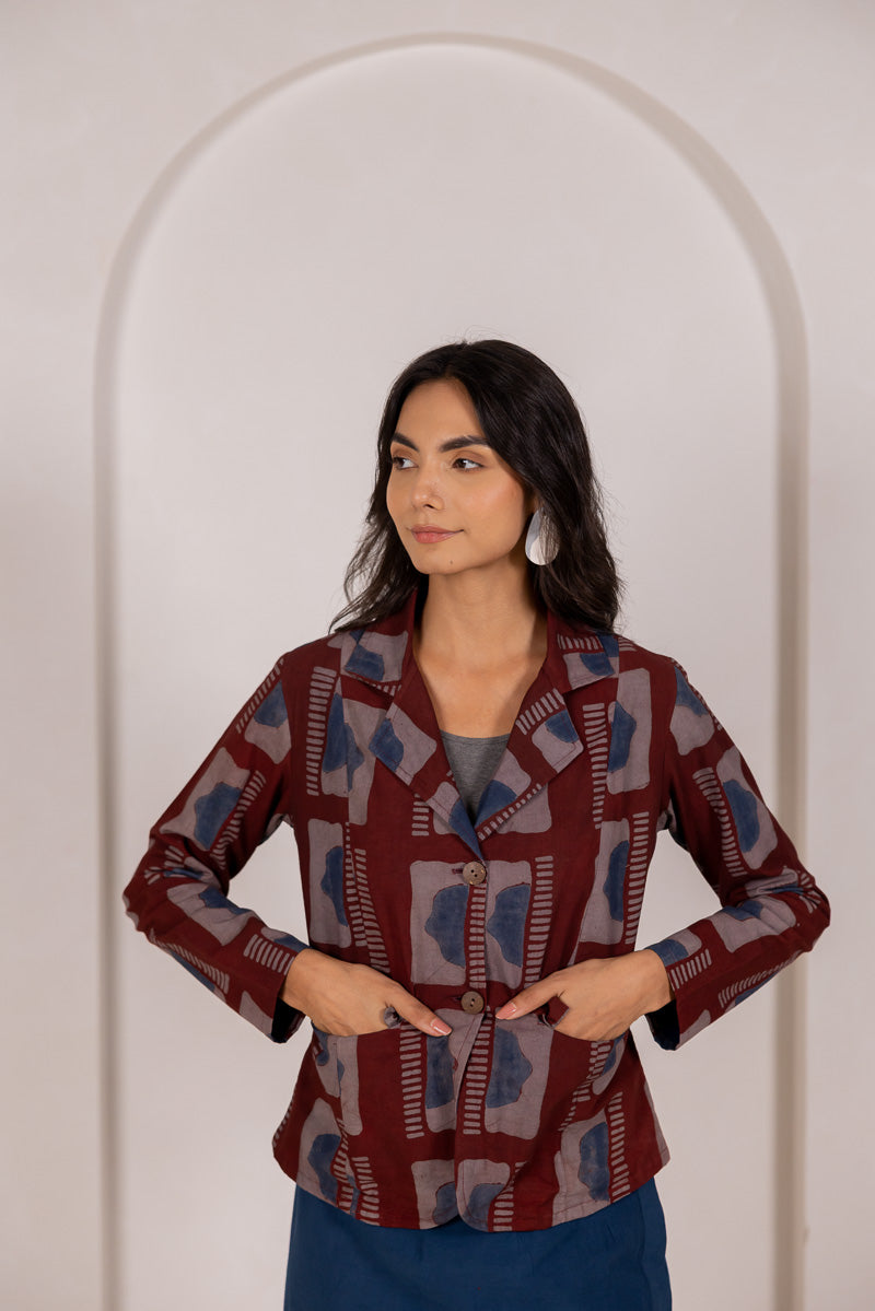 Button-up Jacket - Aab Burgundy