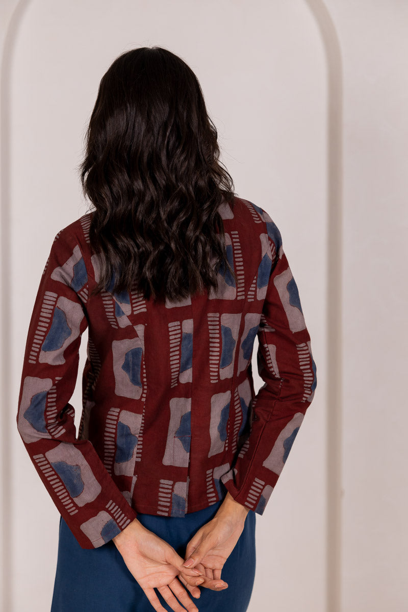 Button-up Jacket - Aab Burgundy