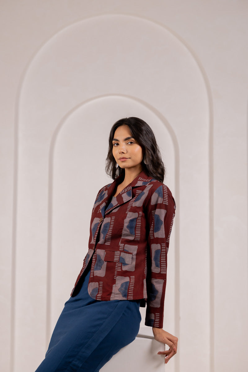 Button-up Jacket - Aab Burgundy